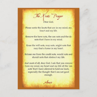 The Knots Prayer Postcard