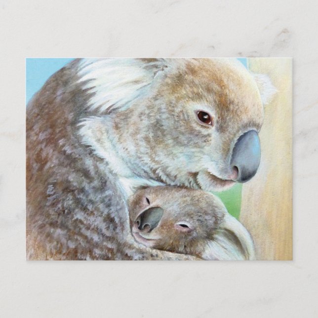"The Koala cuddle" landscape fine art postcard (Front)