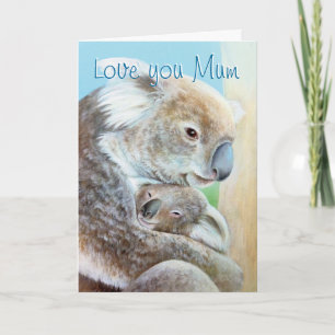 "The Koala cuddle" mother's day fine art card
