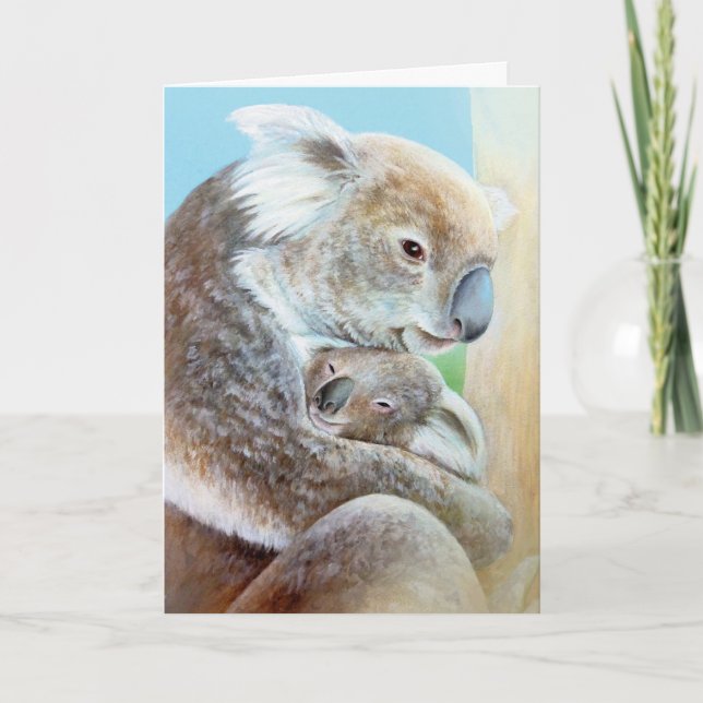 "The Koala cuddle" portrait fine art card (Front)