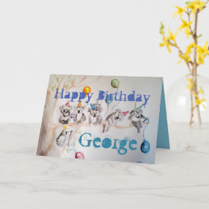 The Koala's Birthday Party Watercolour Childs Card