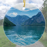 The Königssee in Bavaria, Berchtesgaden   Ceramic Ornament<br><div class="desc">For all who love the Berchtesgadener Land and Bavaria,  mountains and lakes! View of the Königssee in the middle of the mountains - landscape photography. Beautiful gift idea!</div>