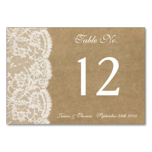The Kraft & Lace Collection Table Number Cards