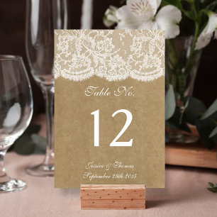 The Kraft & Lace Collection Table Number Cards