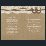 The Kraft, Lace & Horseshoe Collection Programs<br><div class="desc">The rustic Kraft, lace and horseshoe collection is a stunning design featuring a lovely rustic Kraft paper effect background with a romantic vintage white lace effect trim finished with two lucky intertwined horseshoes and twine. These programs can be personalised for your special occasion and would make the perfect template for...</div>