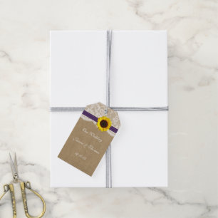 The Kraft, Lace & Sunflower Collection - Purple Gift Tags