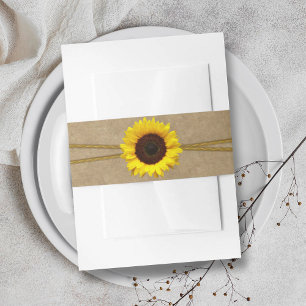 The Kraft, Lace & Sunflower Wedding Collection Invitation Belly Band