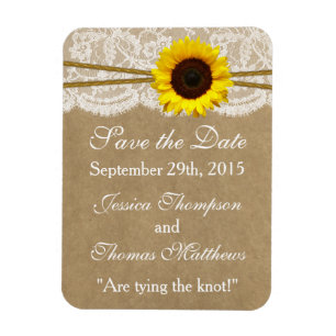 The Kraft, Lace & Sunflower Wedding Collection Magnet