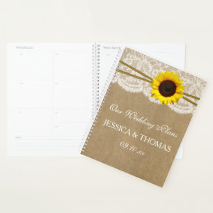 The Kraft, Lace & Sunflower Wedding Collection Planner