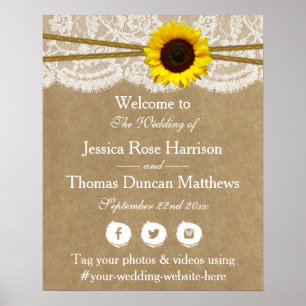 The Kraft, Lace & Sunflower Wedding Collection Poster