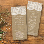 The Kraft & Lace Wedding Collection Programs<br><div class="desc">The Kraft & lace collection is a stunning design featuring a lovely rustic Kraft paper effect background with a romantic vintage white lace effect trim. These programs can be personalised for your special occasion and would make the perfect template for rustic weddings, bridal showers, engagement parties, birthday parties and much,...</div>