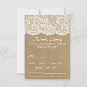 The Kraft & Lace Wedding Collection RSVP Card