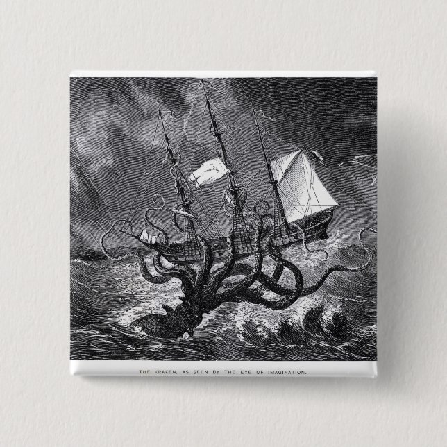 The Kraken 15 Cm Square Badge (Front)