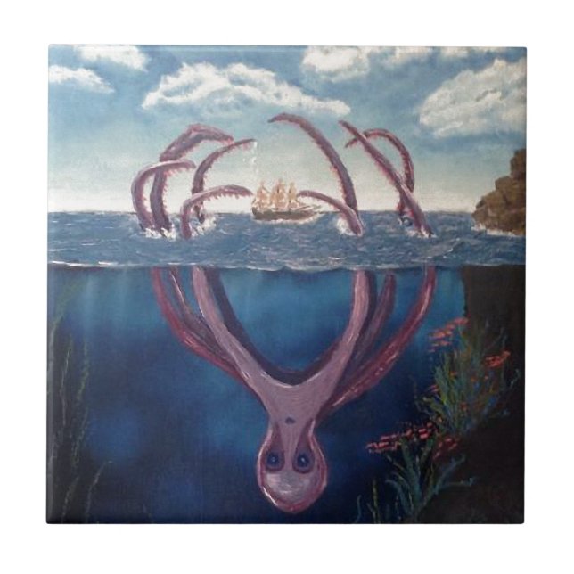 The Kraken Ceramic Tile (Front)