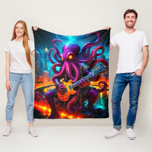 The Kraken Monster Rockstar Fleece Blanket