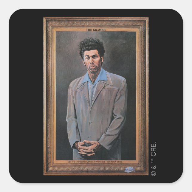 The Kramer Portrait Square Sticker (Front)