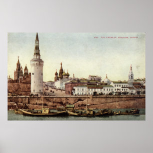 The Kremlin, Moscow, Russia 1915 Vintage Poster