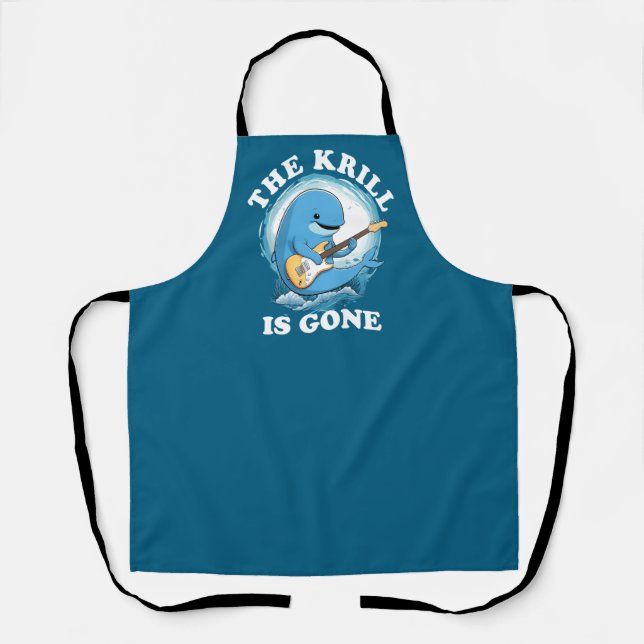 The Krill Is Gone - Funny Whale Playing Guitar Apron (Front)