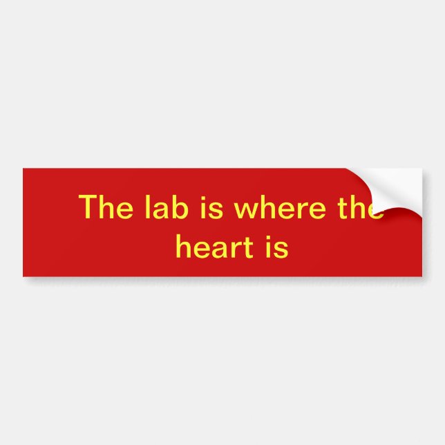 The lab is where the heart is bumper sticker (Front)