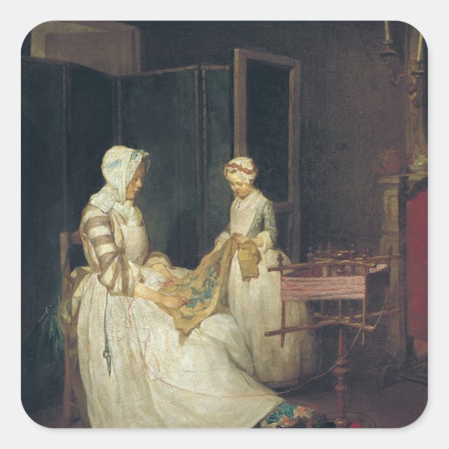 The Laborious Mother, c.1740 Square Sticker (Front)