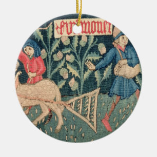 The Labours of the Months, Alsace (tapestry) Vict Ceramic Ornament