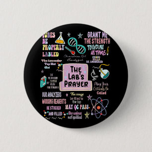 The Labs Prayer Medical Laboratory Scientist Lab 6 Cm Round Badge