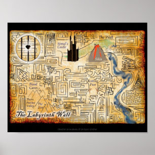 The Labyrinth Wall 14x11 Map Print