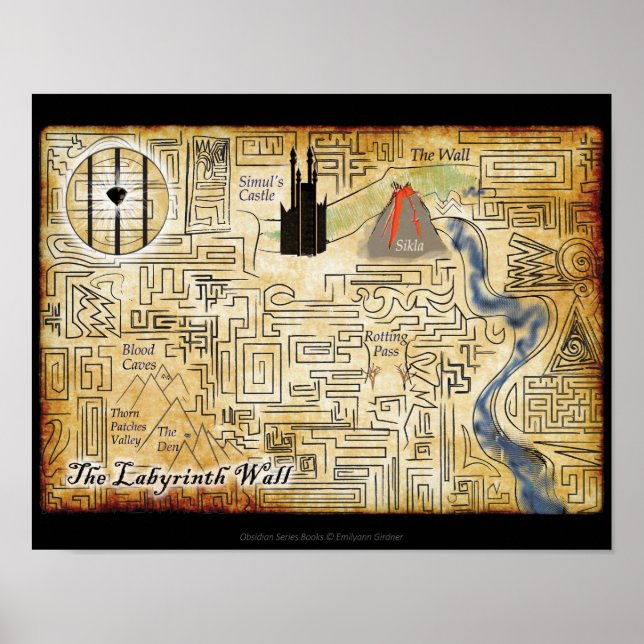The Labyrinth Wall 14x11 Map Print (Front)