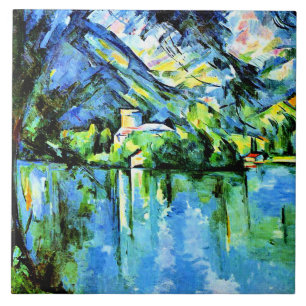 The Lac d'Annecy, famous painting by Paul Cezanne Ceramic Tile