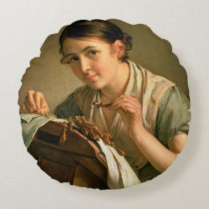 The Lacemaker, 1823 Round Cushion