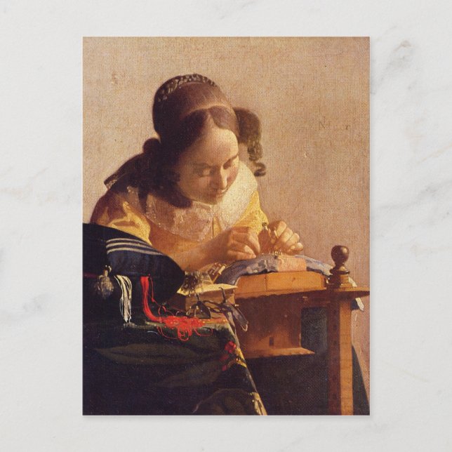 The Lacemaker by Johannes Vermeer Postcard (Front)