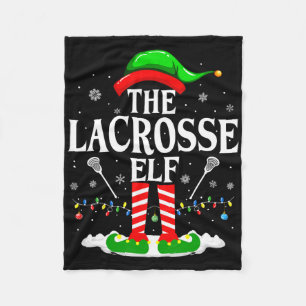 The Lacrosse Elf Funny Matching Xmas Lacrosse Chri Fleece Blanket