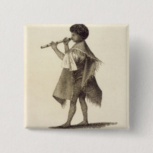 The Lad Taiyota, Native of Otaheite, in the Dress 15 Cm Square Badge