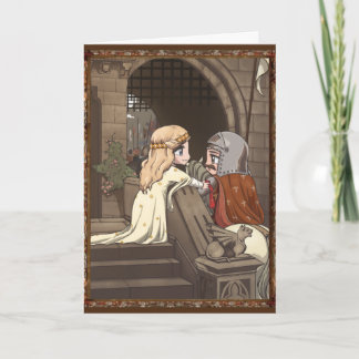 The Lady and the Knight - Romantic Painting! Thank You Card