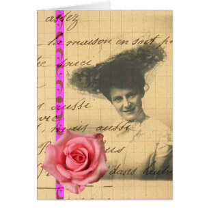 The Lady and the Pink Rose Digital Art