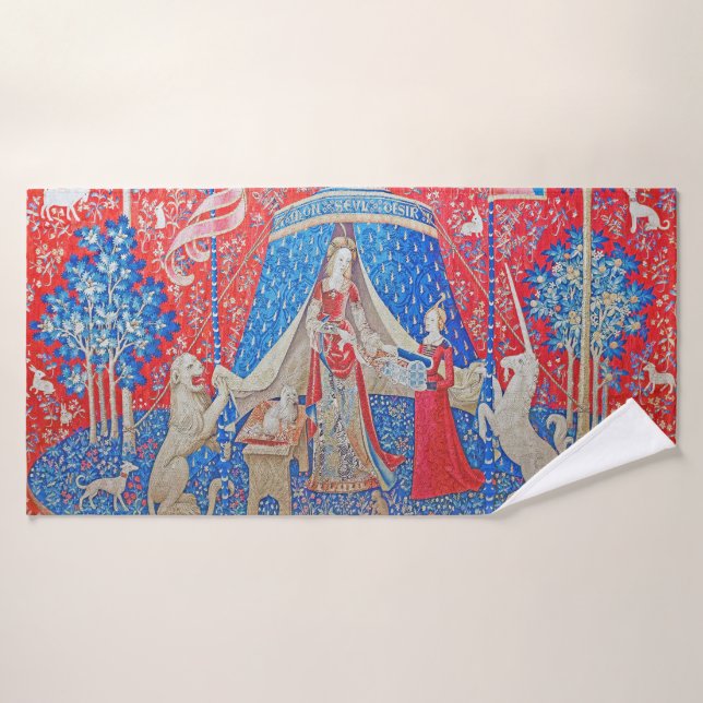 The Lady and the Unicorn / A Mon Seul Desir Bath Towel (Bath Towel)