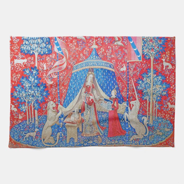 The Lady and the Unicorn / A Mon Seul Desir Tea Towel (Horizontal)