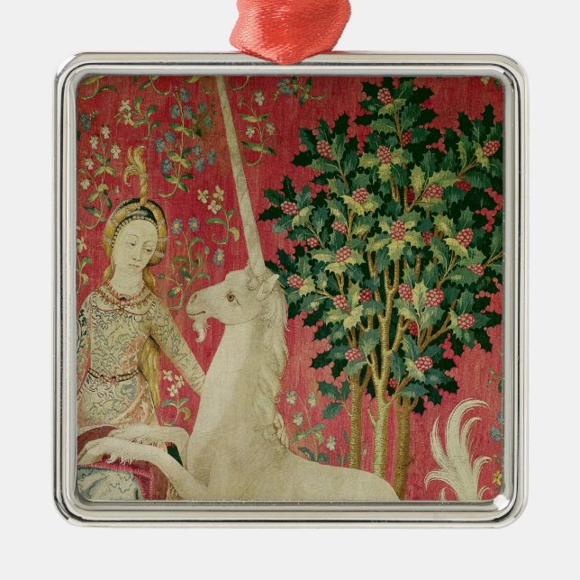 The Lady and the Unicorn: 'Sight' Metal Tree Decoration (Front)