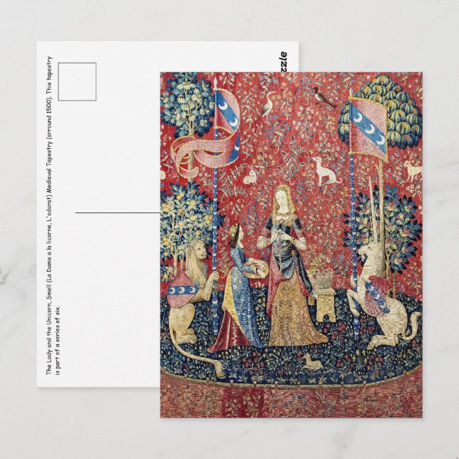 The Lady and the Unicorn, Smell Postcard (Front/Back)
