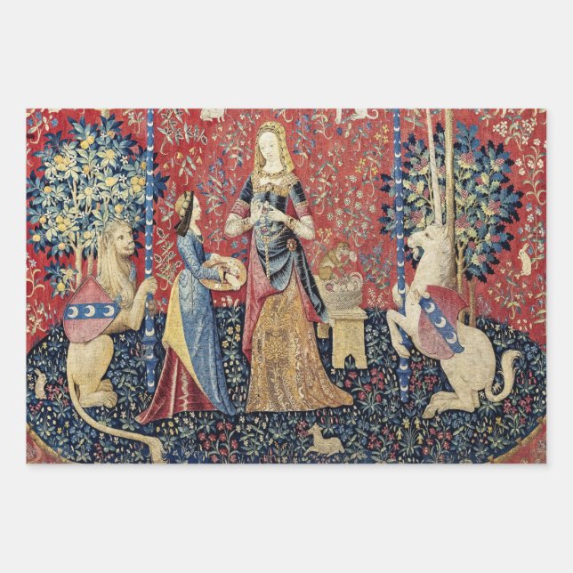 The Lady and the Unicorn, Smell Wrapping Paper Sheet (Front)