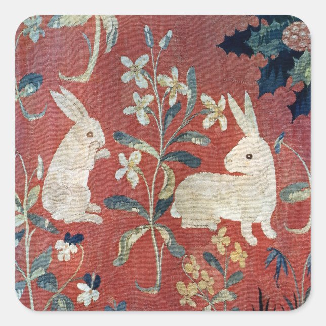 The Lady and the Unicorn: 'Taste' Square Sticker (Front)