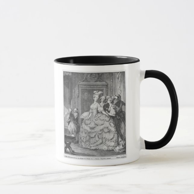 The lady at the Palais de la Reine Mug (Right)
