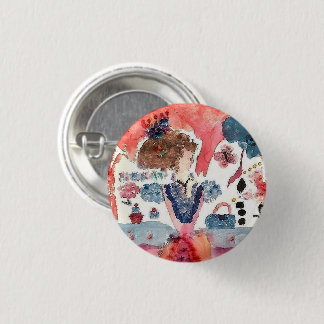The Lady Collection Brooch/PIn In Watercolor 3 Cm Round Badge
