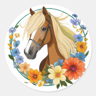 The Lady Horse Classic Round Sticker