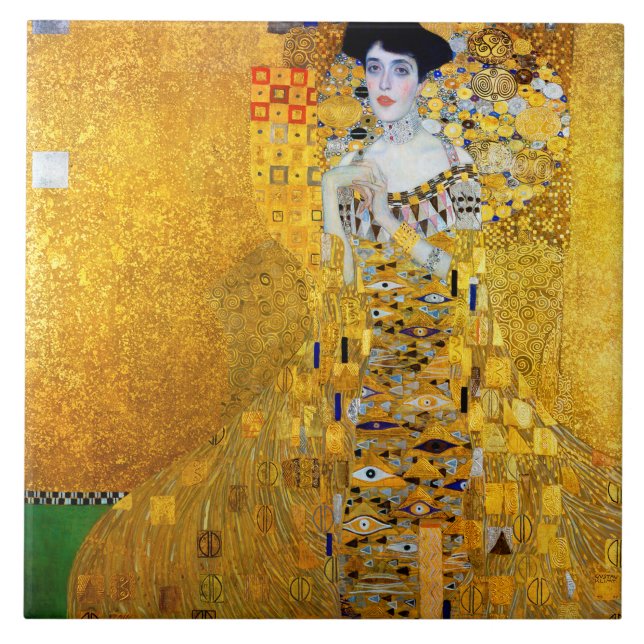 The Lady in Gold, Gustav Klimt Ceramic Tile (Front)