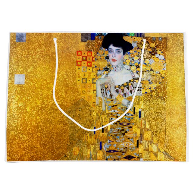 The Lady in Gold, Gustav Klimt Large Gift Bag (Front)