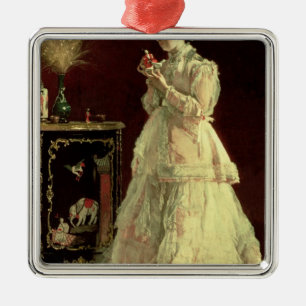 The Lady in Pink, 1867 Metal Ornament