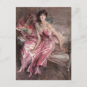 The Lady in Pink (1916) by Giovanni Boldini Postcard