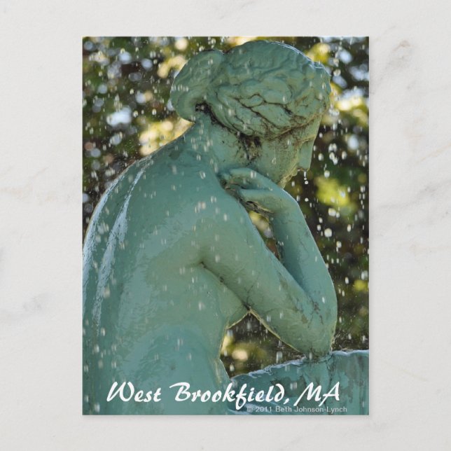 The Lady in the Fountain West Brookfield Post Card (Front)