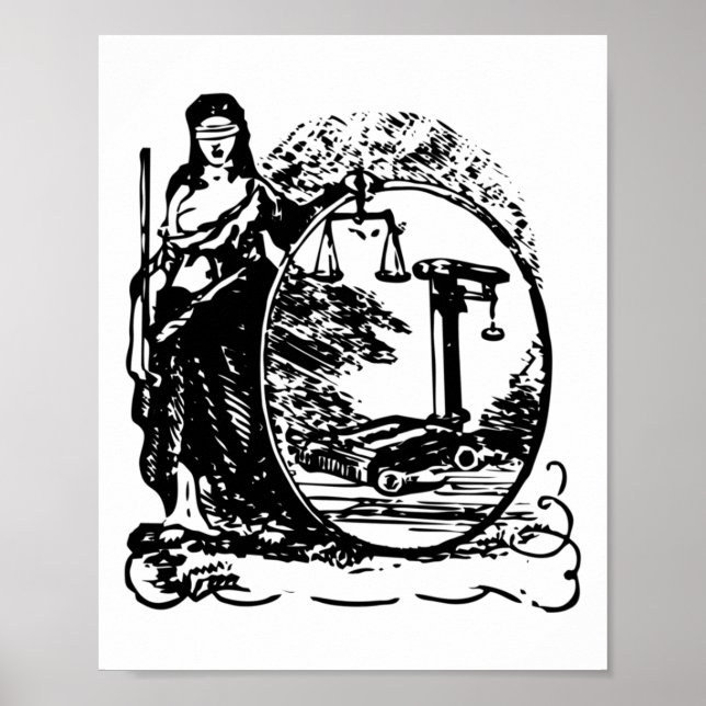 The Lady Of Justice Sticker  Poster (Front)